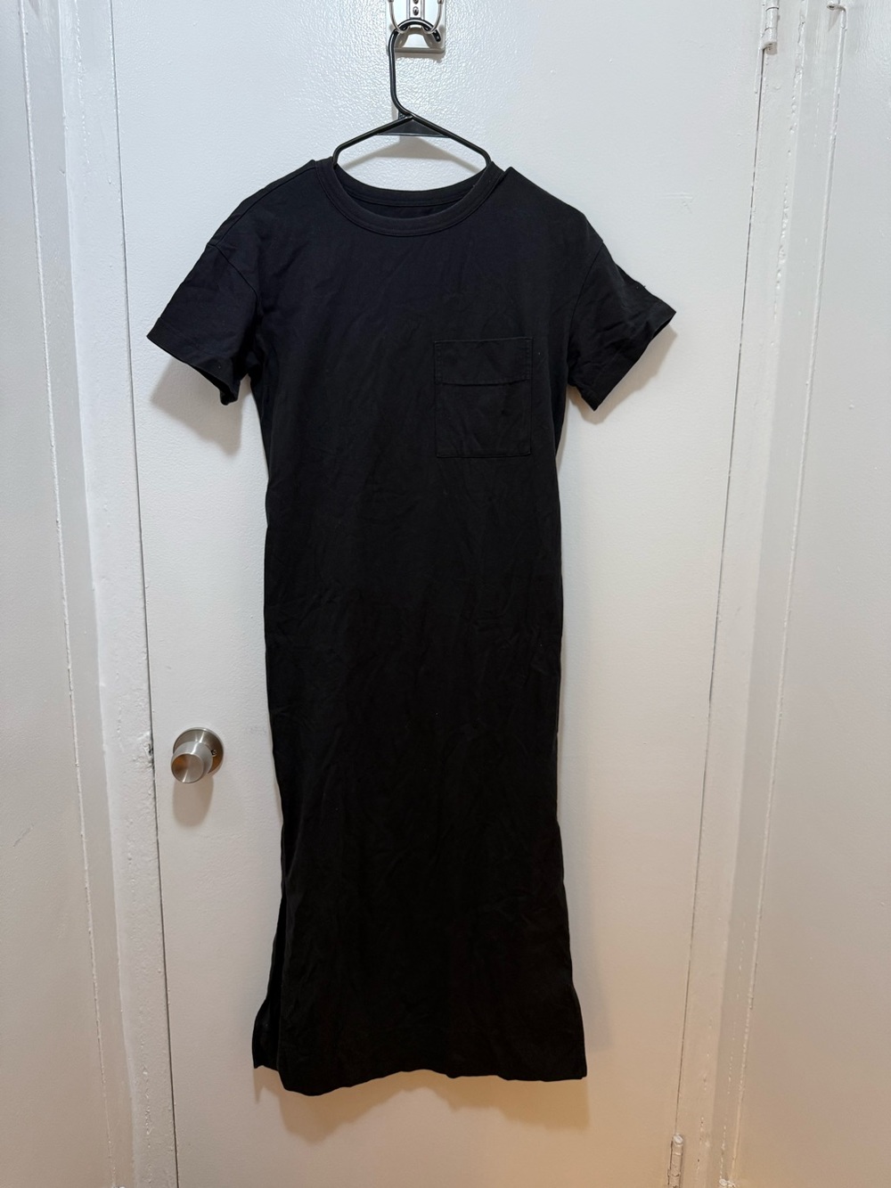 Everlane Black Short Sleeve Pocket Maxi Dress